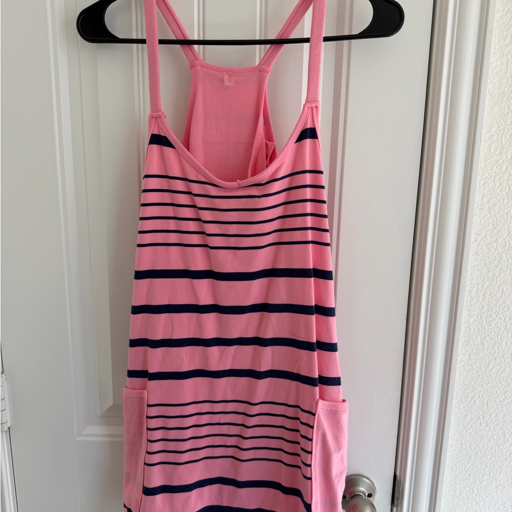 Free People Pink and Navy Striped Hot Shot Mini Dress XS